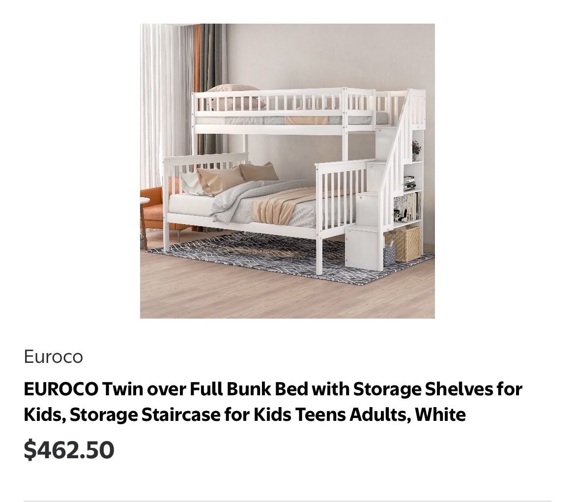 Twin Over Full Bunk Bed With Mattresses