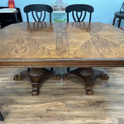 Large Wooden Dining Table And Chairs