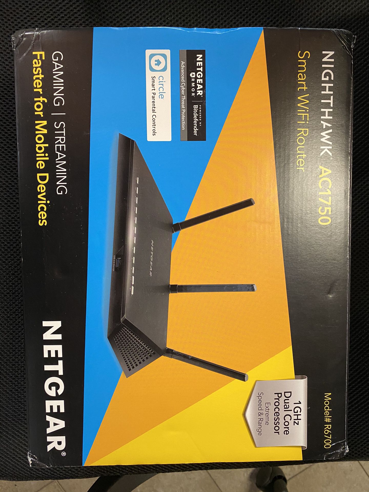 Netgear nighthawk ac1750 r6700.new router. Open box. Tested working. No connection issues.