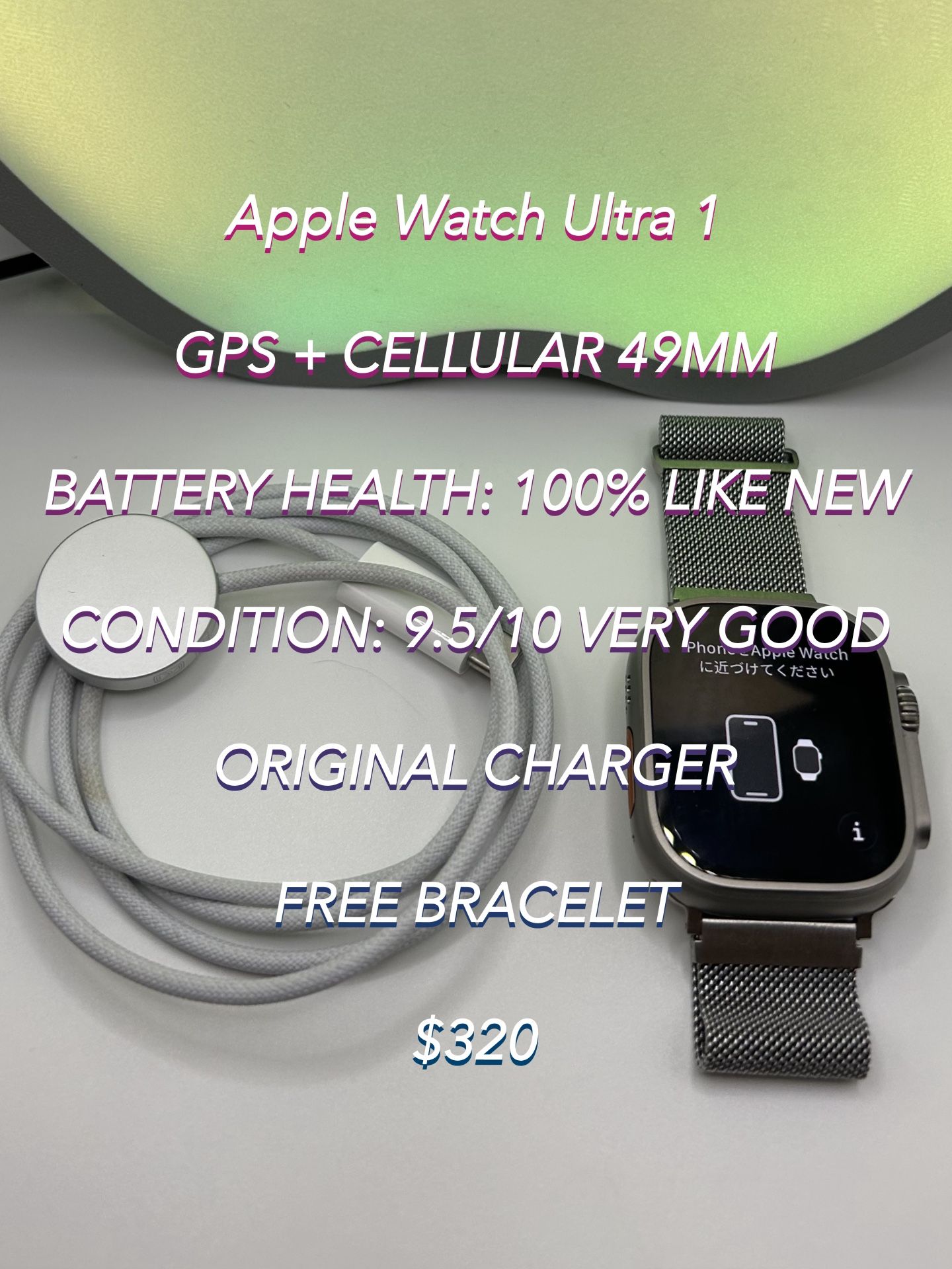Authentic 49MM Apple Watch Ultra 1 Like New