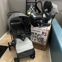 Brand New Just out Of The Box  Baby Trend Venture 4-Wheel Stroller Travel System - Desert Grey - Grey