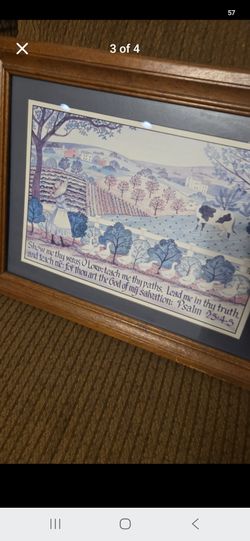 Framed Folk Art Print Psalm 25:4-5