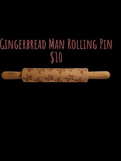 Cute Christmas Gingerbread Man Rolling Pin