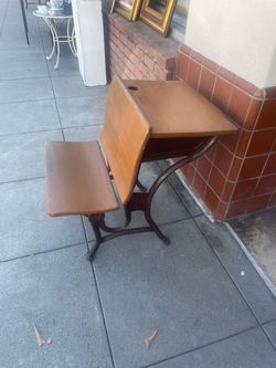 Antique industrial school desk rustic farmhouse decor
