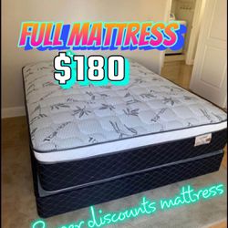 Full Size Pillow Top Mattress With Box Spring 