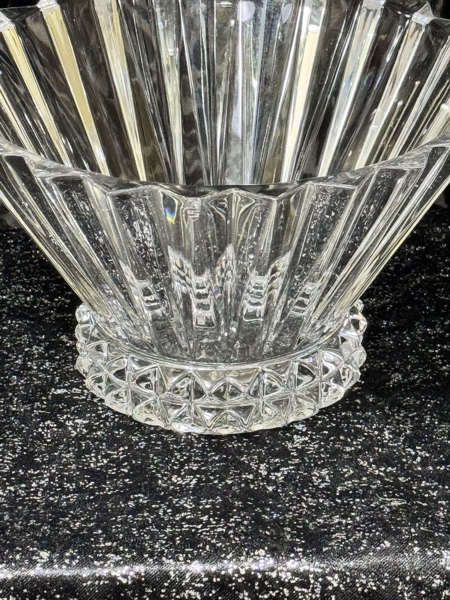 Rosenthal Classic Germany Crystal Centerpiece Bowl – Fluted Fan Design, 6.75” Tall
