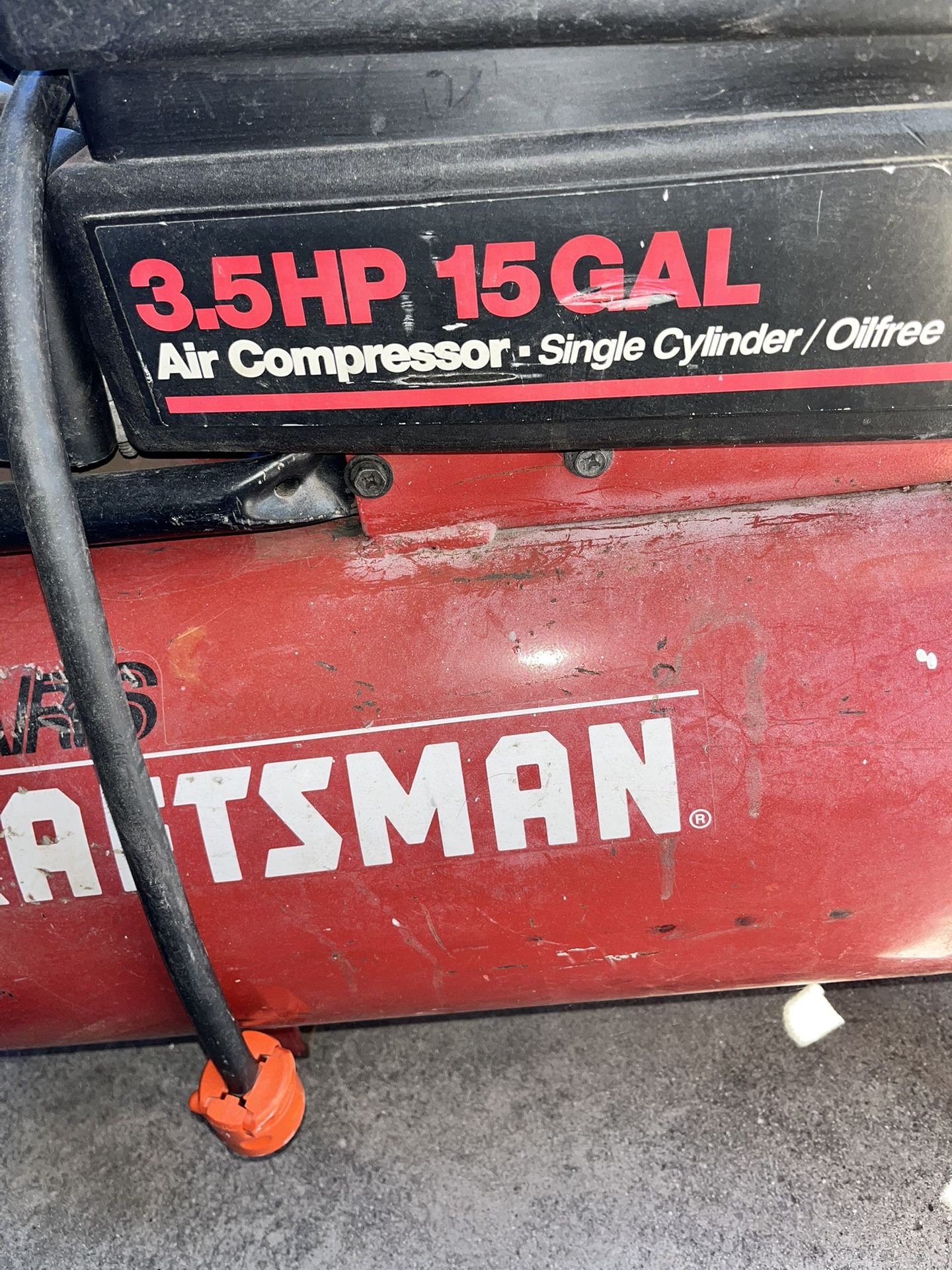 Sears Craftsman Air Compressor 3.5hp 15gal 