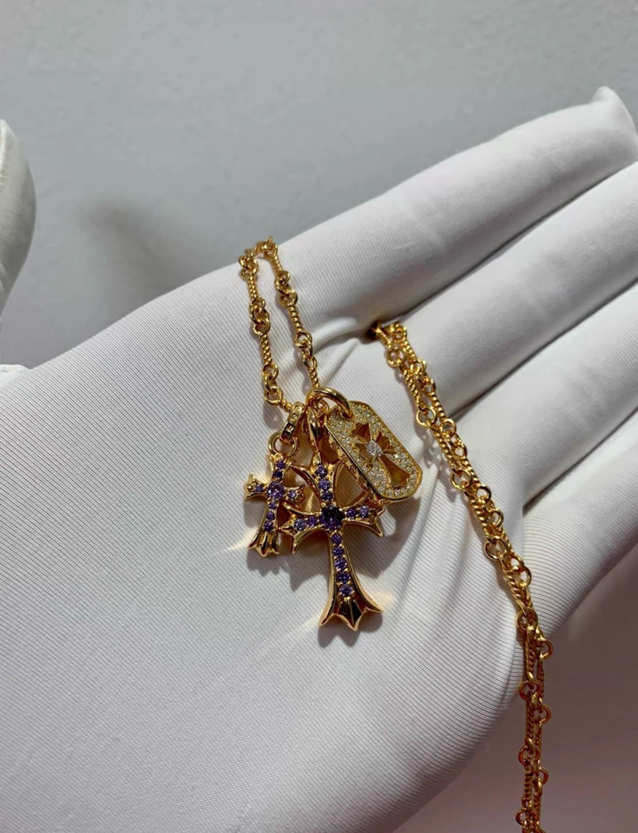 chrome hearts 22k gold tiny e babyfat