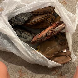 FREE FREE FREE BAG OF 6 Baseball Gloves