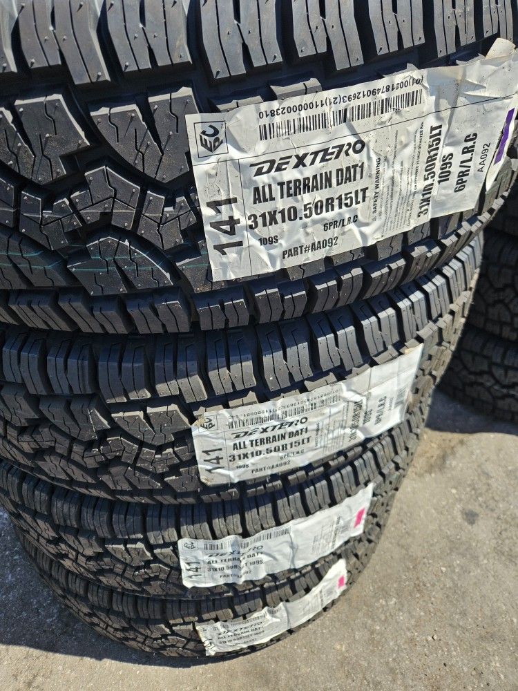 31x10.50r15 !!! DEXTERO LT A/T !!! $450 LAS 4 LLANTAS MONTADAS Y BALANCEO INCLUIDO 👌
