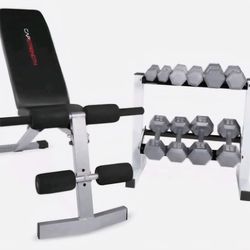Brand New Wieght Bench and Dumbbells