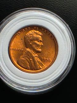 1958 BU Lincoln Wheat Penny US Cent off strike