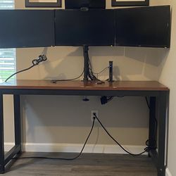Monitor Desk Chair Labtop Setup