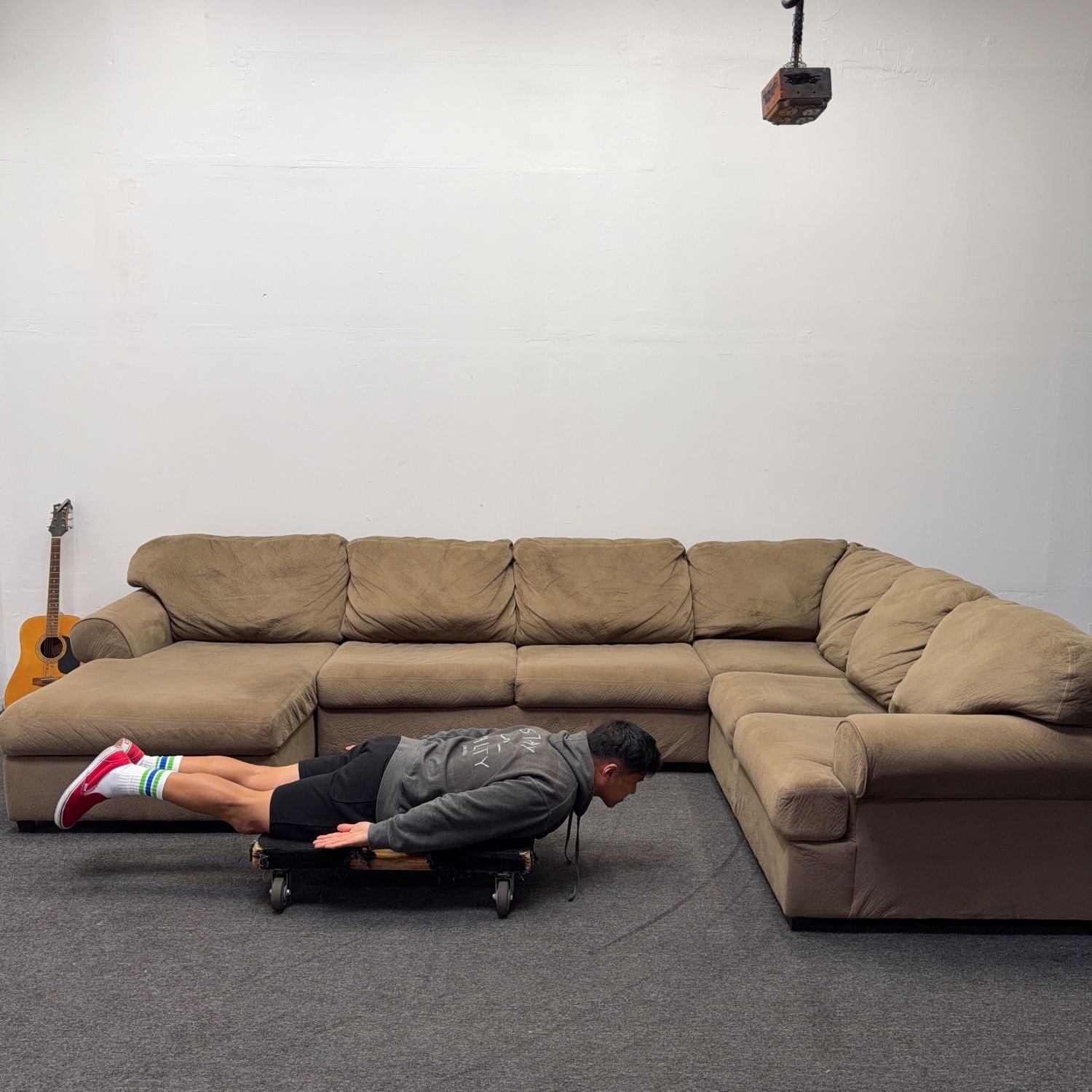 Tan / Light Brown Sectional Couch *Comfy af* - Can Deliver