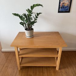 Mission Style Solid Wood 3-Tier Side Table / Small Bookcase."
