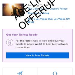 The Killers Hot Fuss 20 Las Vegas VIP Concert Ticket