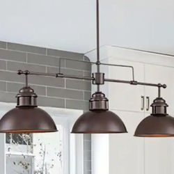 RRYTO 35.4" 3 Light Chandelier In Oil Rubbed Bronze