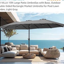 Brand New Dark Grey  Patio Umbrella 15L x 9W x 7.5H