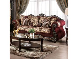 Matteo Burgundy/Brown Sofa