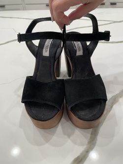Steve Madden Suede Boho Wooden Sandals