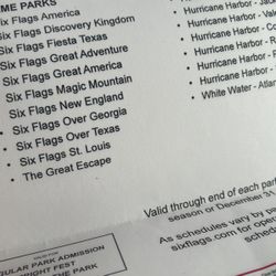 4 Six Flags Tickets $100