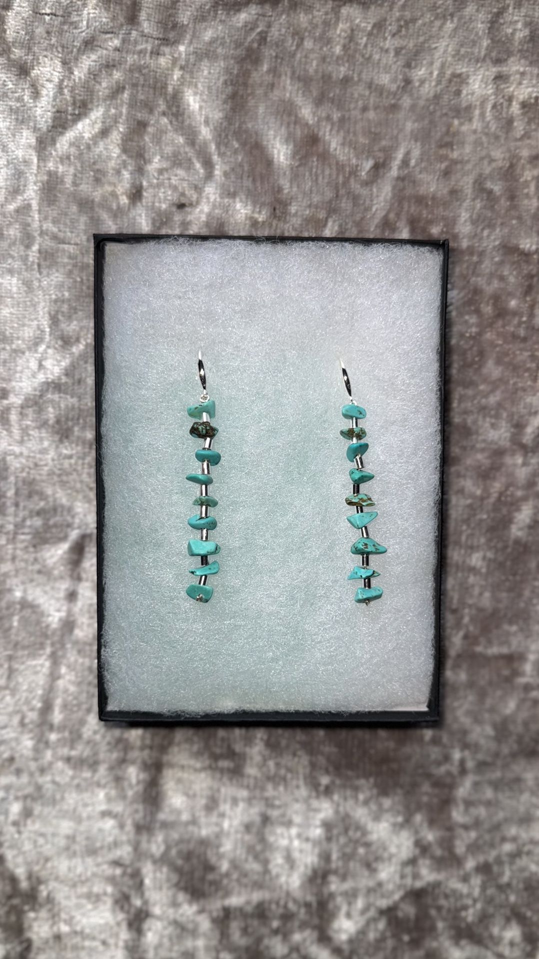 Handmade Turquoise and 925 Sterling Silver Earrings