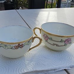 Over 100 Years Old Antique Hand Painted Sugar & Cream Porcelain Cups!!!