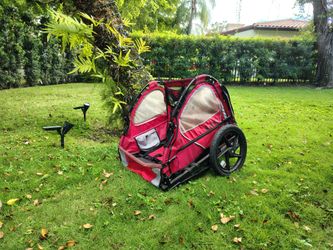Red Double Child Bike Trailer Stroller