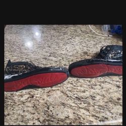 Christian Louboutin LOU SPIKES FLAT PAT/Size 12.5 High Top Sneakers Black/Gold