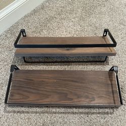 Brown Floating Shelves