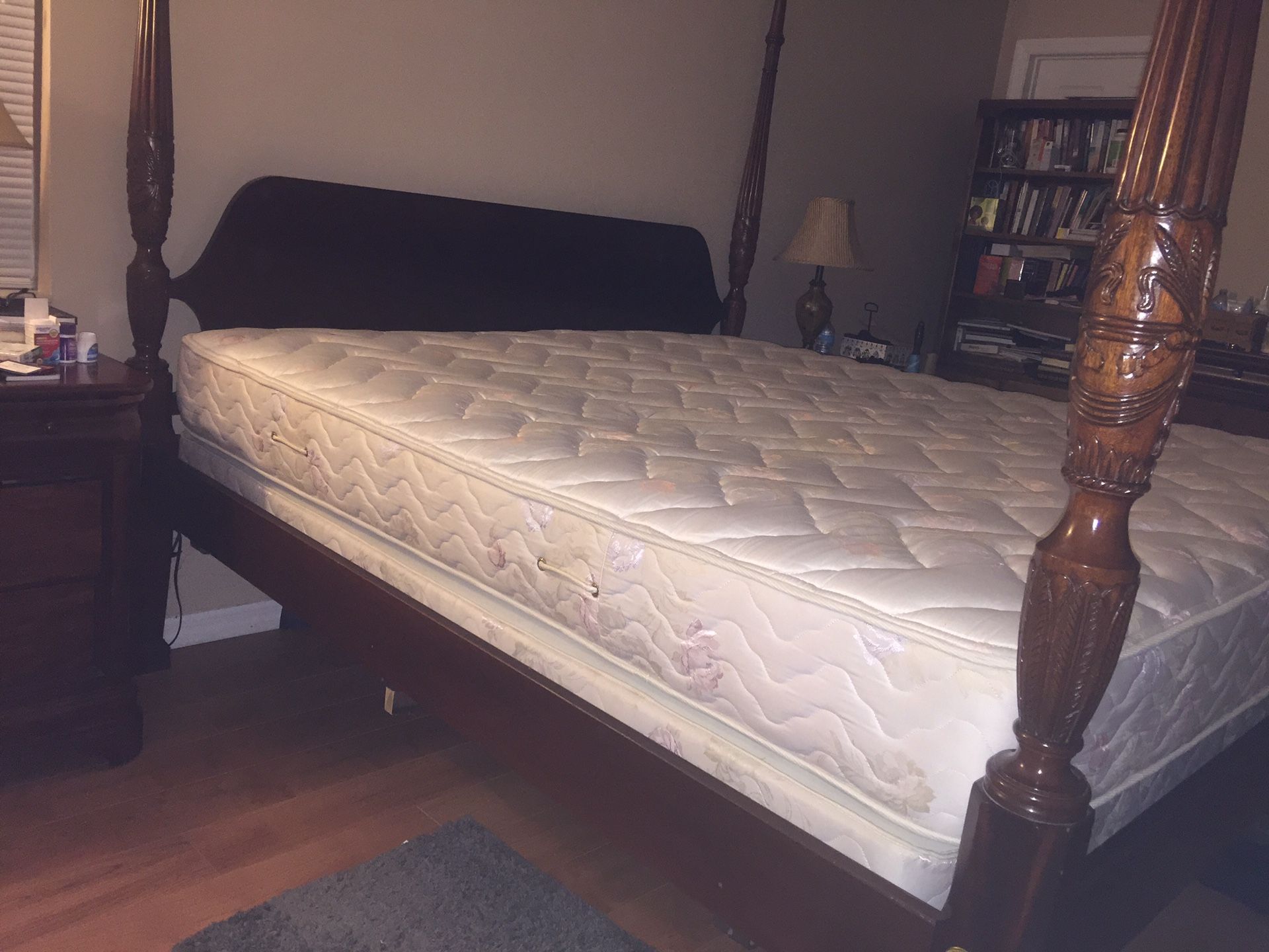 Four Poster King Bed. Does not include mattress.