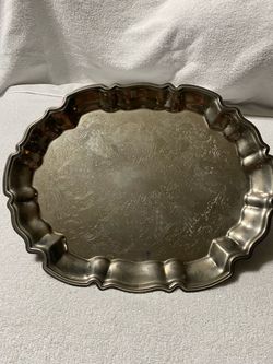 Silver-Plated Engraved Serving Tray