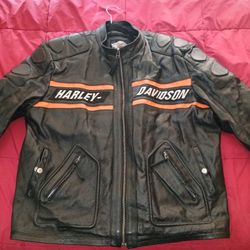Official Harley Davidson BLK Leather Riding Jacket XXL 