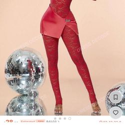 SHEIN Red Lace Bodysuit 