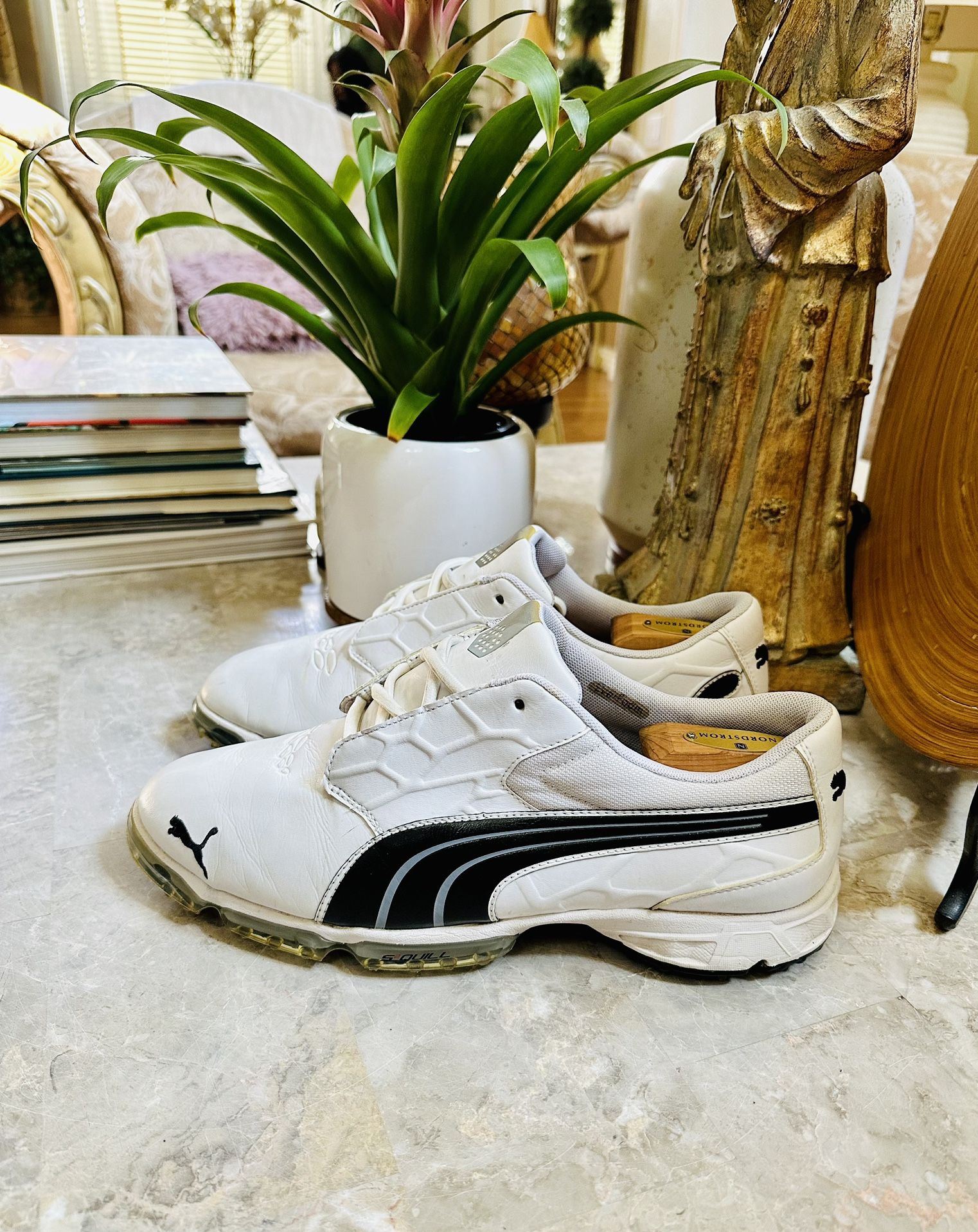 PUMA ECO Ortholite Golf Shoes White Black S2 Quill Soft Spikes