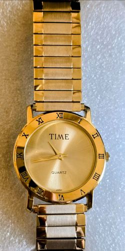 Quartz time watch New gold color