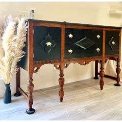 Refinished Vintage Jacobean Sideboard | Buffet | Dresser | Entry Console