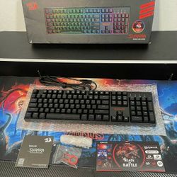 New Redragon K582 RGB Mechanical Gaming Keyboard, 100% 104 Keys Standard Layout Gaming Keyboard W/ Double-Shot ABS Keycaps, Dynamic 16.8M RGB Backlit 