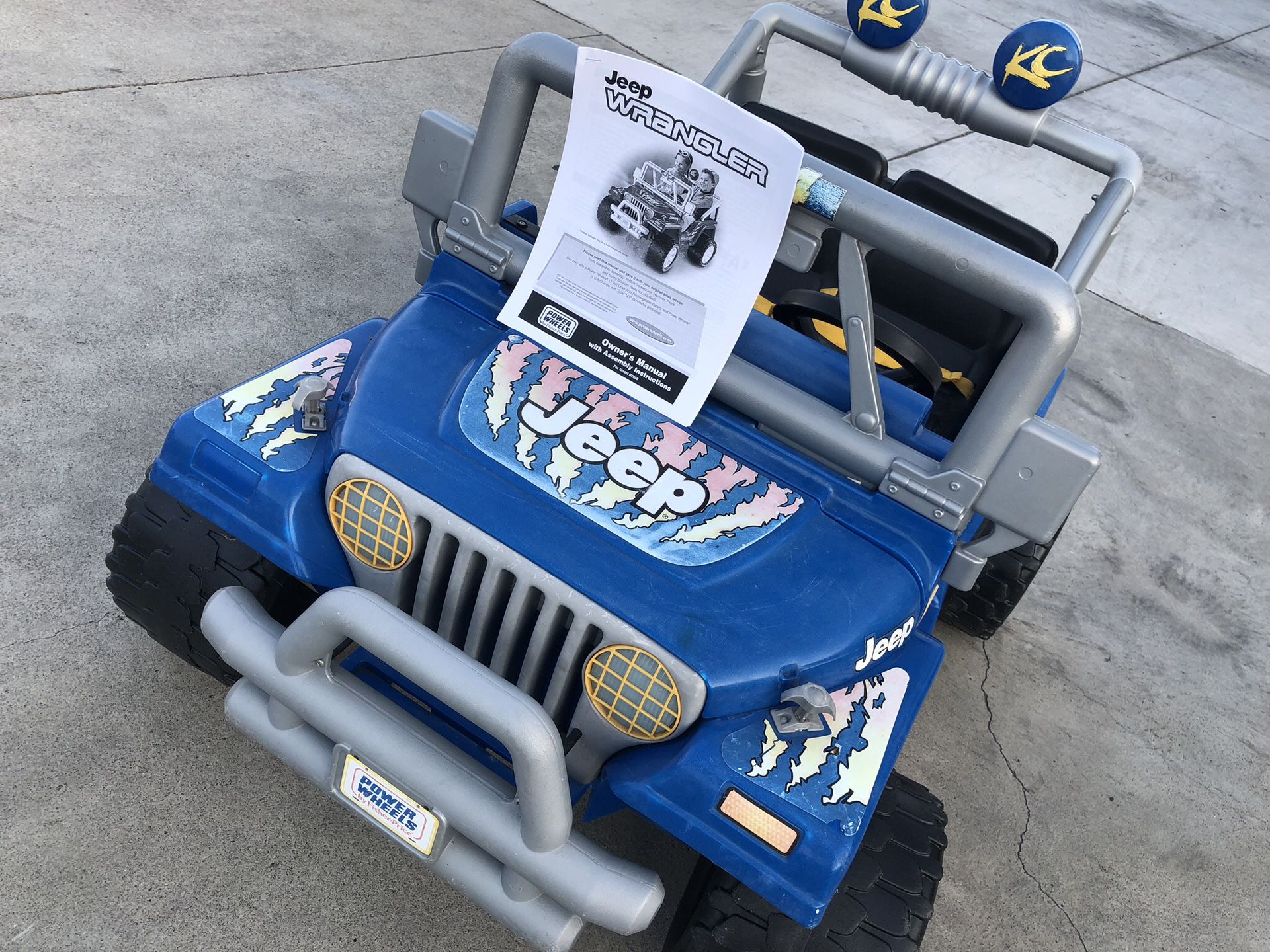Blue Jeep Wrangler 12volt electric kids ride on cars power wheels for Sale  in Bellflower, CA - OfferUp