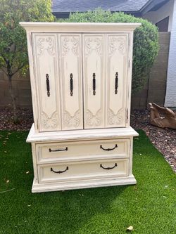 Vintage French Provincial Armoire Dresser
