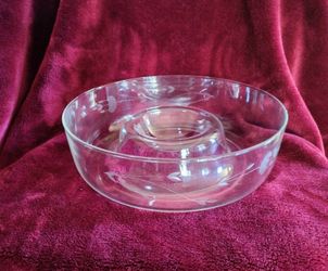 Princess House Crystal Chip N Dip Bowl