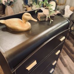Black & Gold Antique Tall Dresser 
