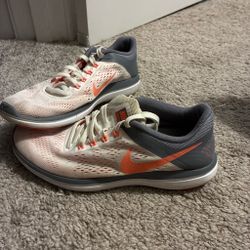 Nike Running Sneakers White Gray Orange