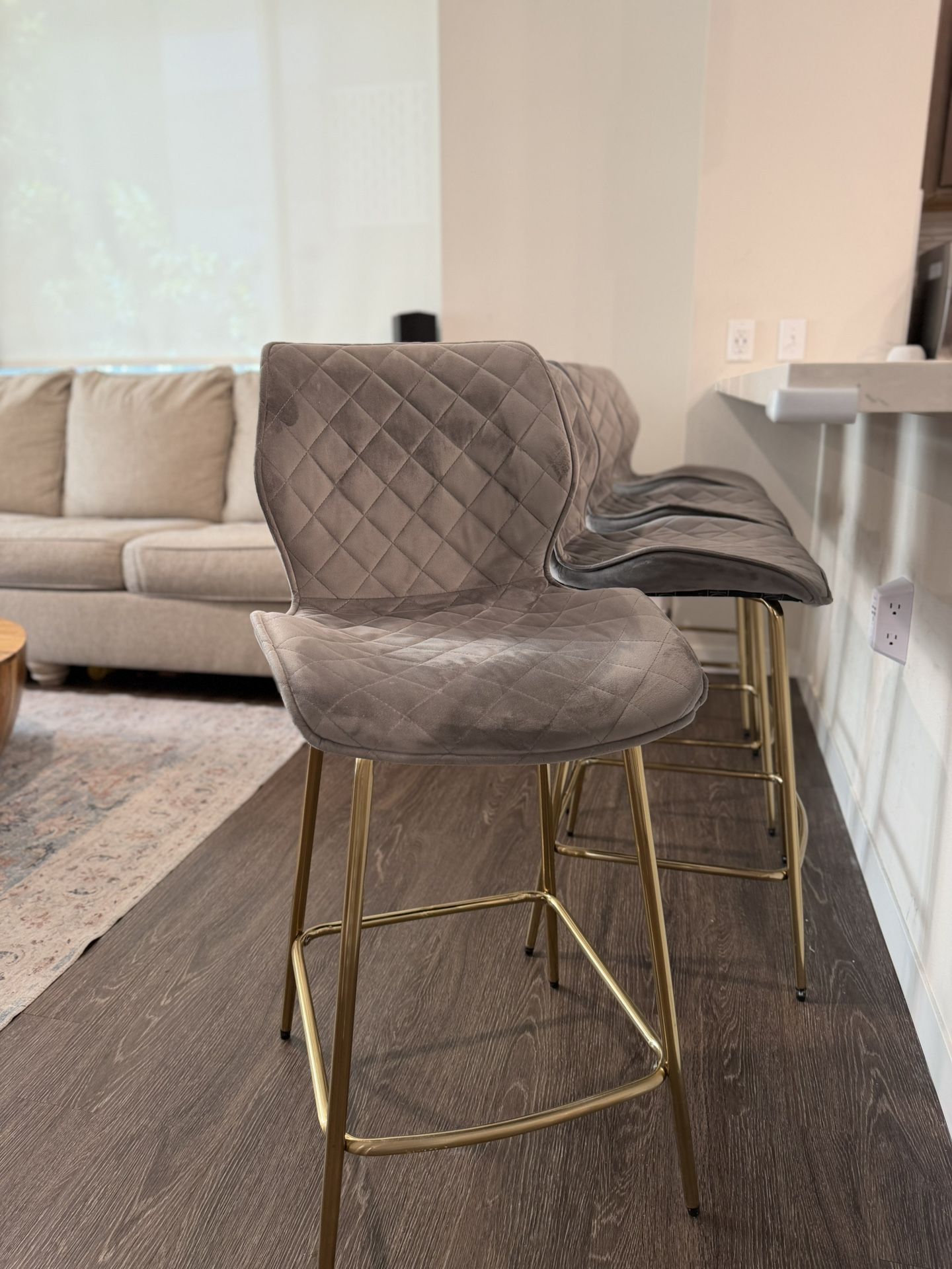 Duhome Velvet Counter Stools Set of 4