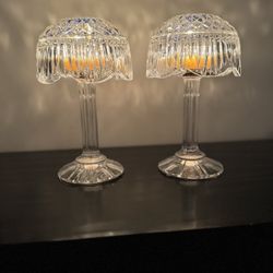 Vintage clear Crystal Fairy Lamps 