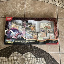Pokemon Paldean Fates Great Tusk Iron Threads Ex Premium Collection