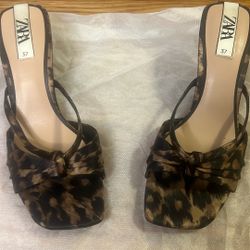 Zara animal, print heeled sandals