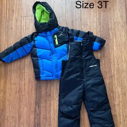 Toddler boy, snow, bib, and jacket size 3T