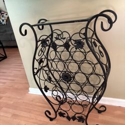 Decorative Wine Rack- Black Metal