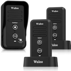 Wuloo Wireless Intercom Doorbells for Home Classroom, Intercomunicador Waterproof Electronic Doorbell Chime with 1/2 Mile Rechargeable 
